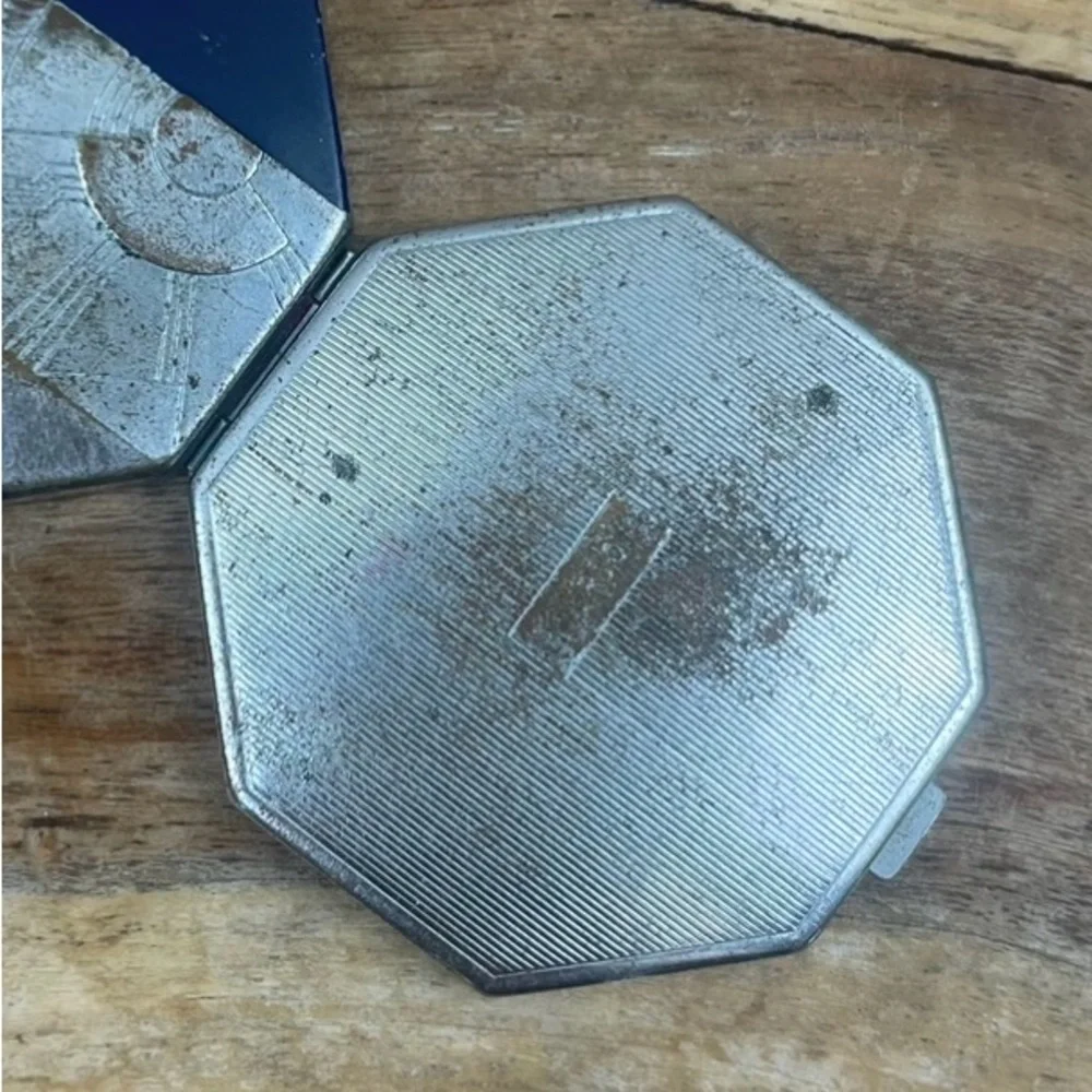Vintage l 30s Bourjois Art Deco Octagon Flapper Depression Powder Mirror Compact